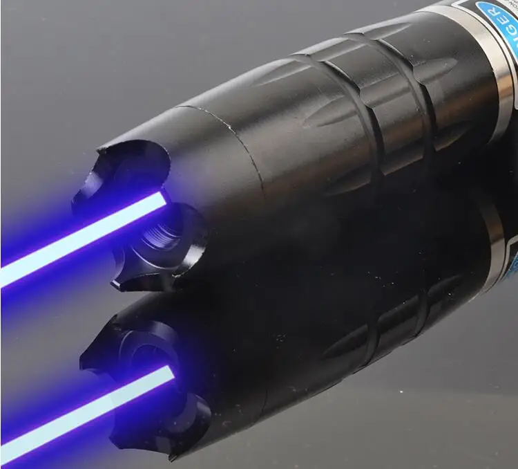 Высокая Мощность 500000 м 445nm сжигание фокус Синяя лазерная указка с 5 звезд Шапки