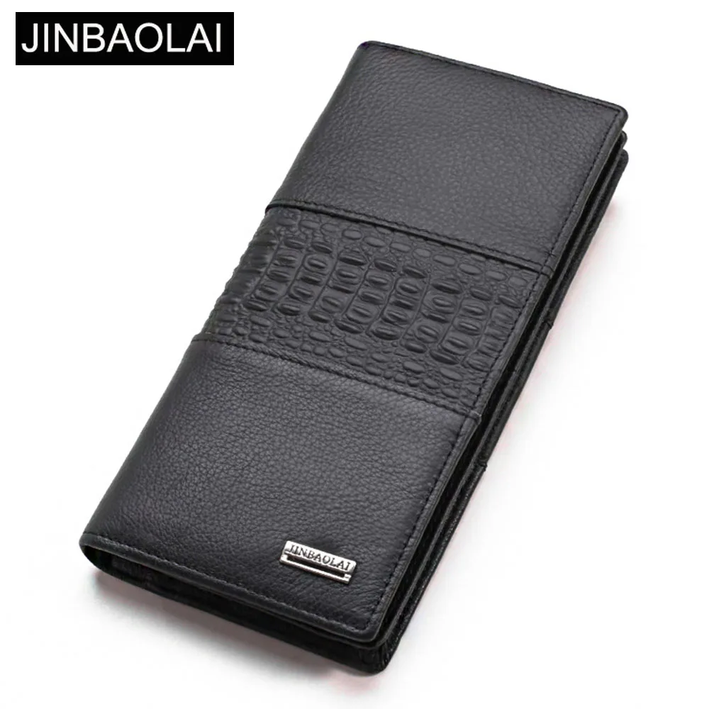 Мужской кошелек JINBAOLAI из натуральной кожи аллигатора с отделением для карт |