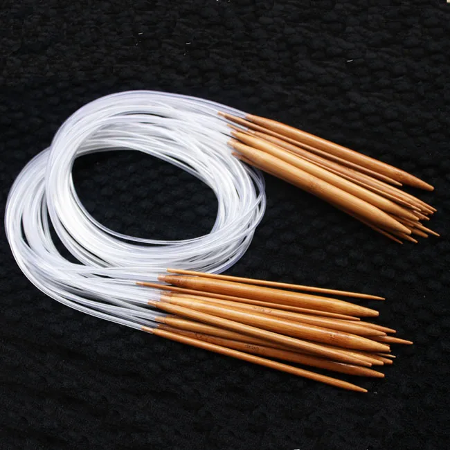 100см [2.0мм-10мм] 18шт/Набор 39&#x27; Carbonized Bamboo Plastic Tube Circular Knitting Needles For Knit Weave Yarn Craft HandCraft on.