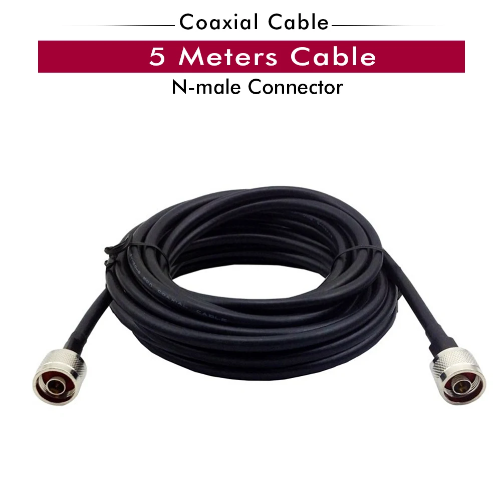 

5 Meters Black RG6 Coaxial Cable N Male to N Male Connector Low Loss Coax Cable for Connecting Antenna and Signal Booster