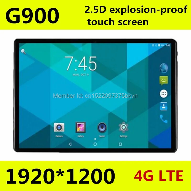 Планшет с восьмиядерным процессором G900 10 1 дюйма экран 2.5D Android 1920 3G 4G LTE две SIM-карты