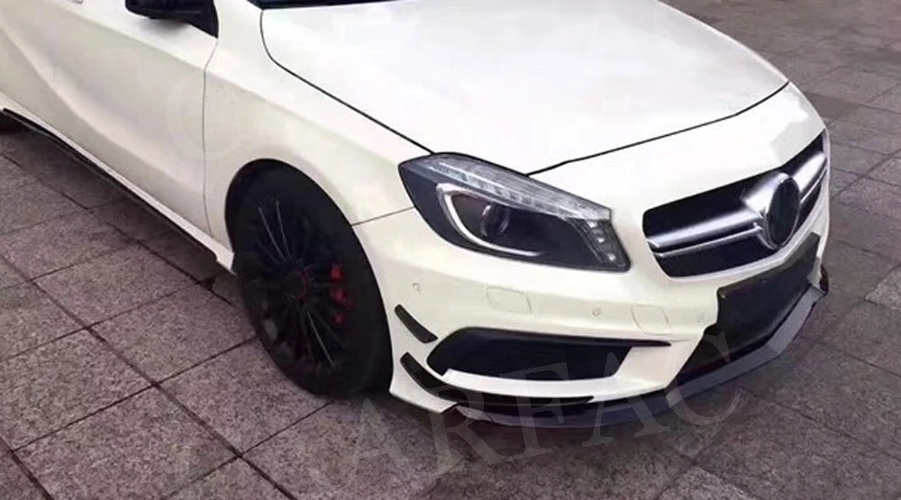 Для W176 углеродного волокна передний спойлер для Mercedes Benz A класс RZ Стиль A180 A200 A260 A45 2013- головы бампера подбородка лопата для снега