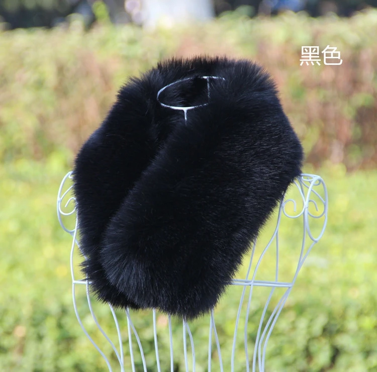 Супер мягкий унисекс лисий мех кролика кольцо шарф воротник из меха енота