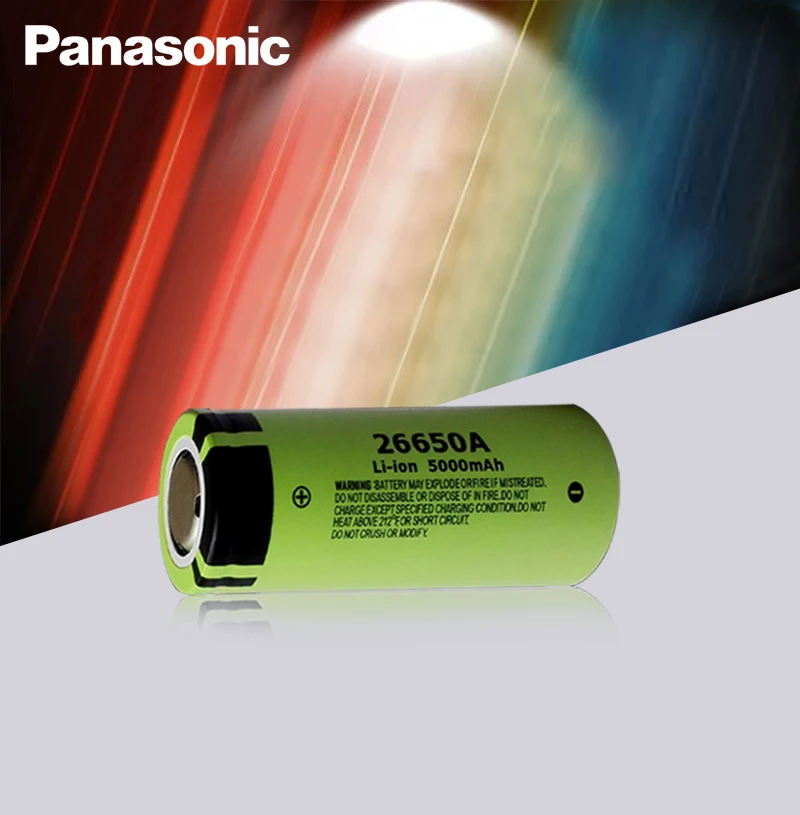 2 шт. Panasonic 26650A 3,7 в 5000 мАч Высокая емкость 26650 литий-ионные аккумуляторы и быстрое зарядное устройство лучшее качество