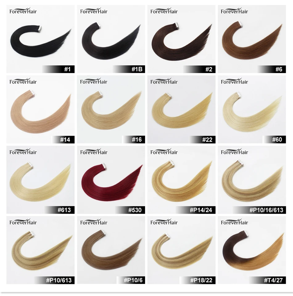 FOREVER HAIR 2,0 г/шт. 1" Настоящие здоровые, телесные, дымные клейкие ленты для наращивания человеческих волос полная кутикулы PU касета для наращивания волос 40 г