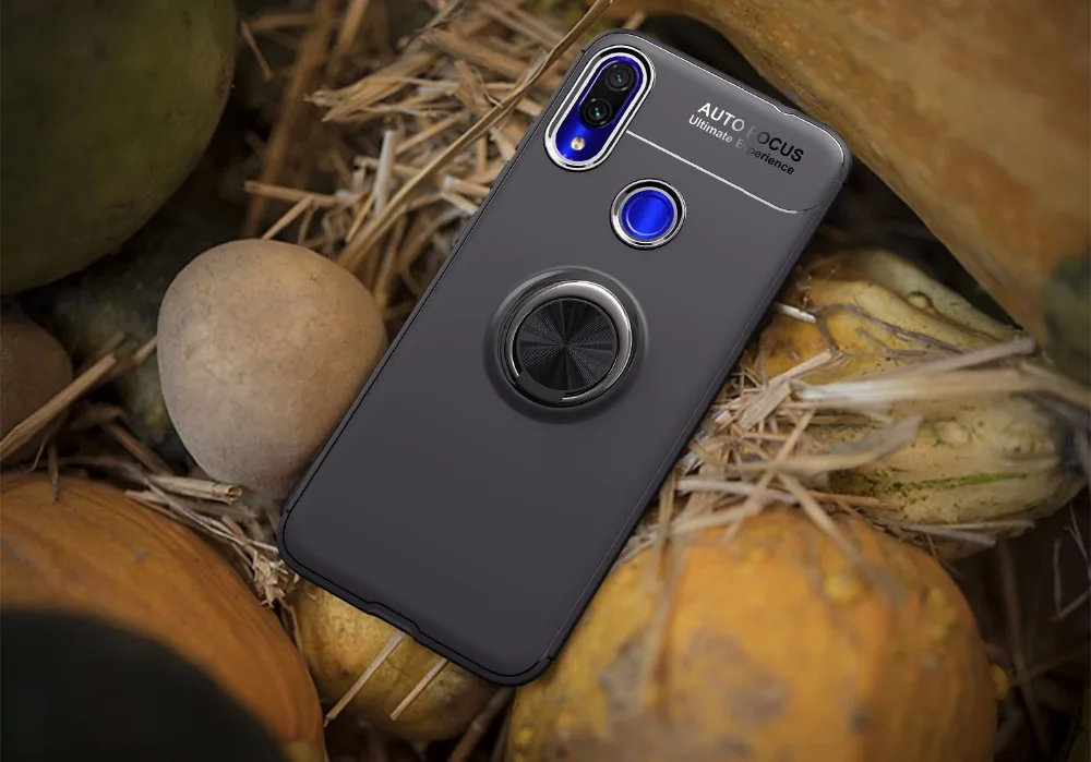 Силиконовый чехол для Xiaomi Redmi Note 7 Чехол броня кольцо-держатель на палец для мобильного Мягкий Бампер задняя крышка для Xiaomi Redmi 7 Pro чехол для телефона чехол s