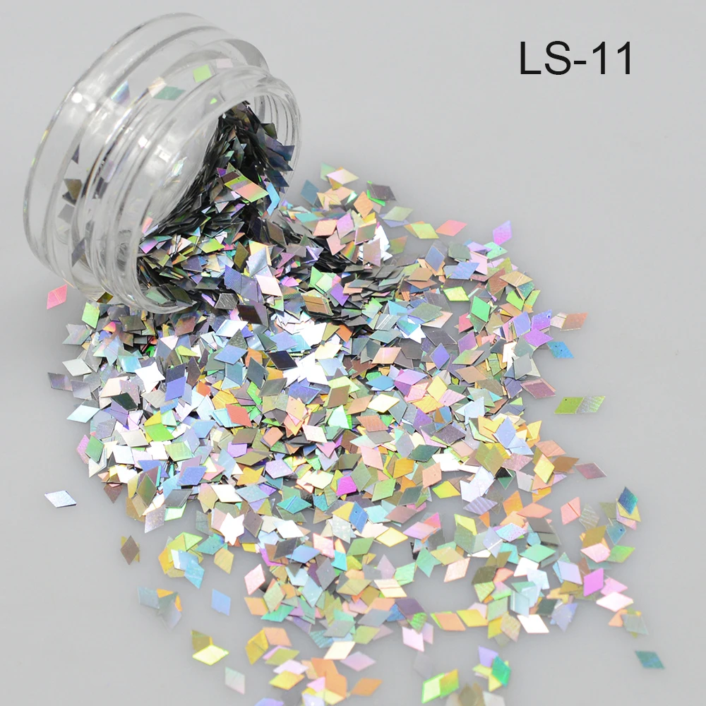 1 г/Бутылка Лазерная Серебряная голографическая блестящая Алмазная форма ромб