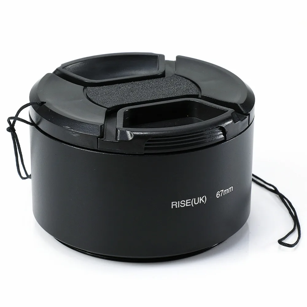 Горячая продажа 67 мм металлическая бленда объектива и крышка для Canon T4i T3i 7D 50D 60D