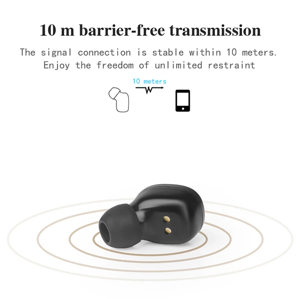 FDGAO T-18S Bluetooth наушники 5,0 TWS мини беспроводные наушники стерео Спортивная гарнитура с зарядным устройством портативные для Xiaomi iPhone
