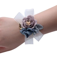 10pcslot wedding wrist flowers bridesmaid de marriage crystal corsages wrist flowers