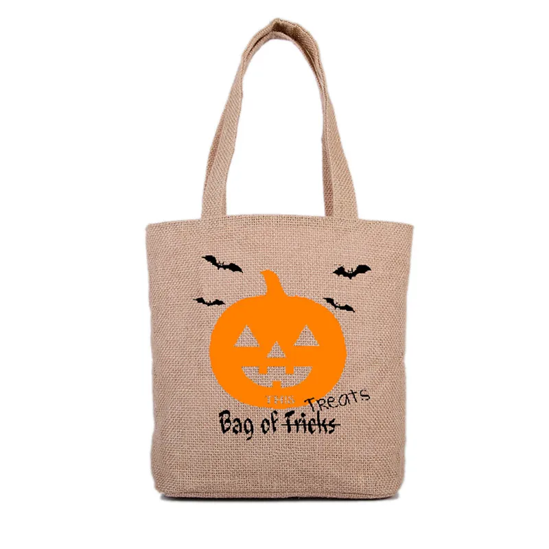 4 типа высокого качества джутовый материал сумки для подарков на Хэллоуин
