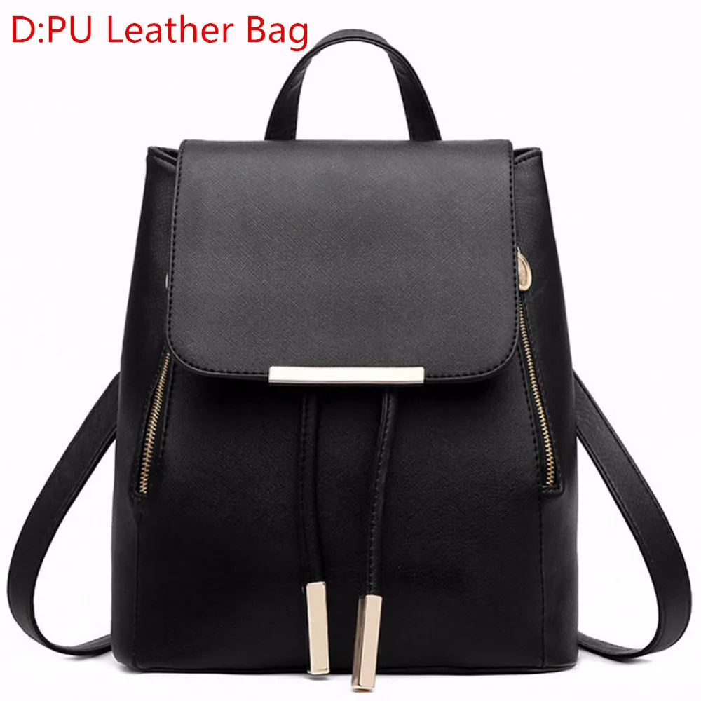 Из искусственной кожи рюкзак для женщин на молнии Рюкзак Студенческая школьная