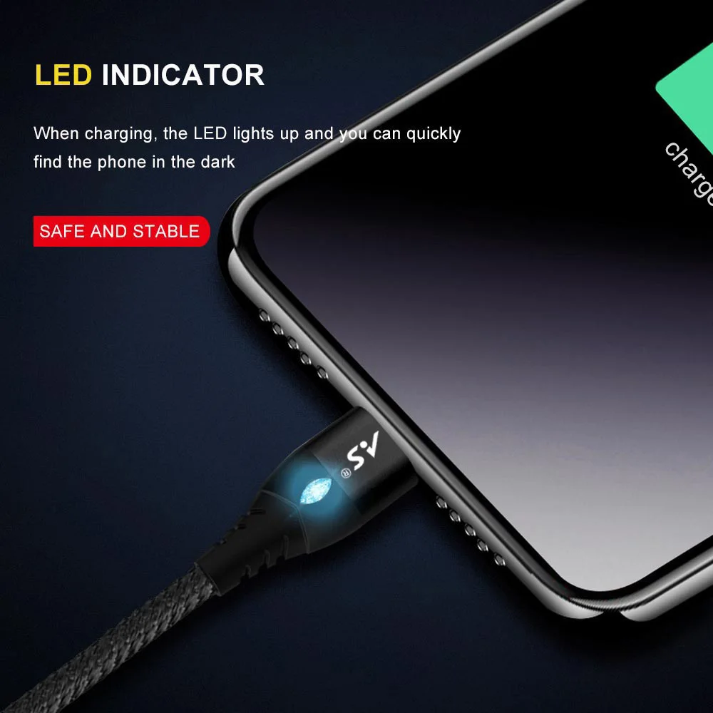 Магнитный кабель A.S, микро usb type C, супер быстрая зарядка для телефона, микро usb type-C, магнитное зарядное устройство usb c для iphone, huawei, xiaomi, для передачи данных