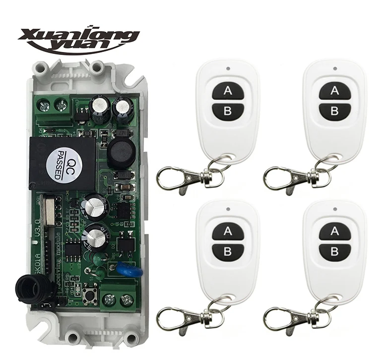 Xuanlongyuan беспроводной переключатель переменного тока 85 в 110 в 120 в 220 В 1 канал РЧ релейный приемник дистанционные контроллеры лампа/окно/гаражные двери
