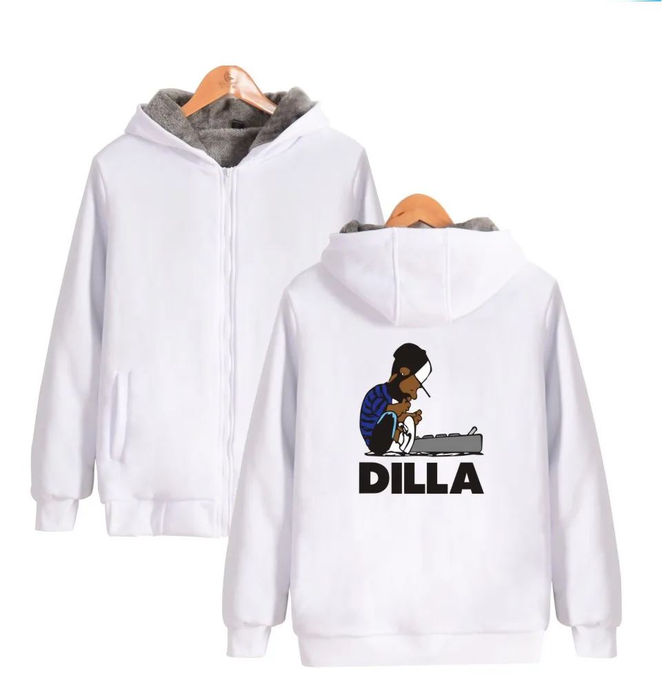 Зимняя толстовка с капюшоном и принтом DOOM DILLA | Мужская одежда