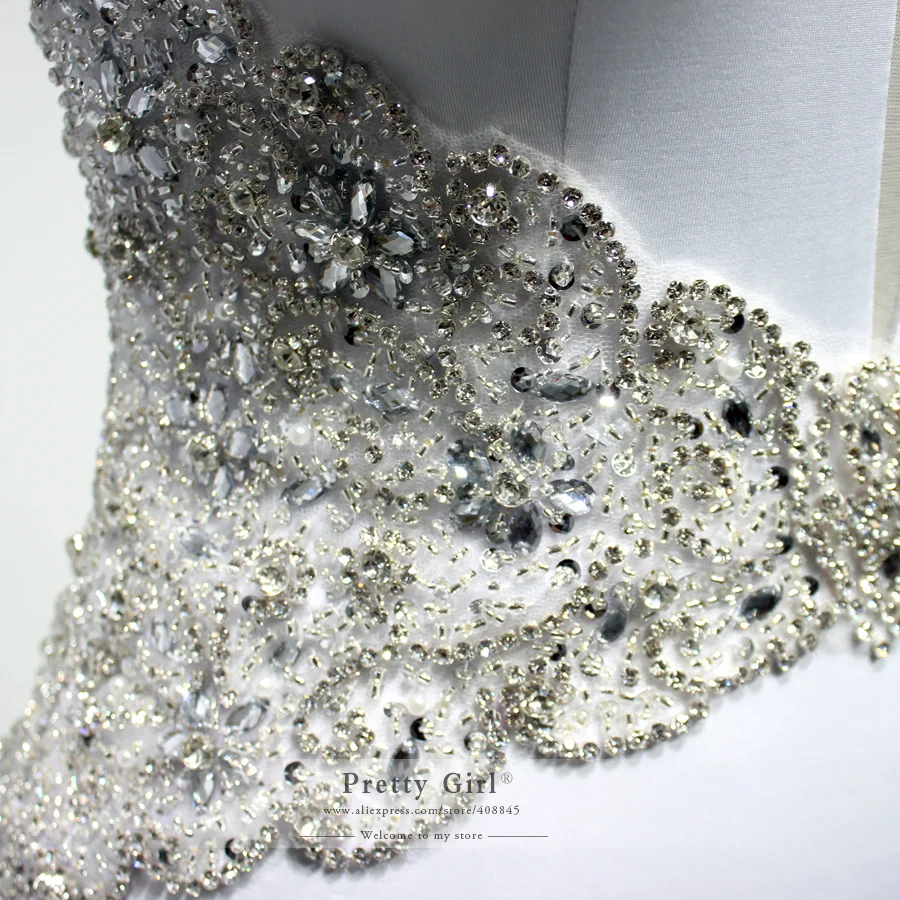 Ручной работы Класса Люкс Кристалл Бисероплетение Сексуальная V Шеи Спинки