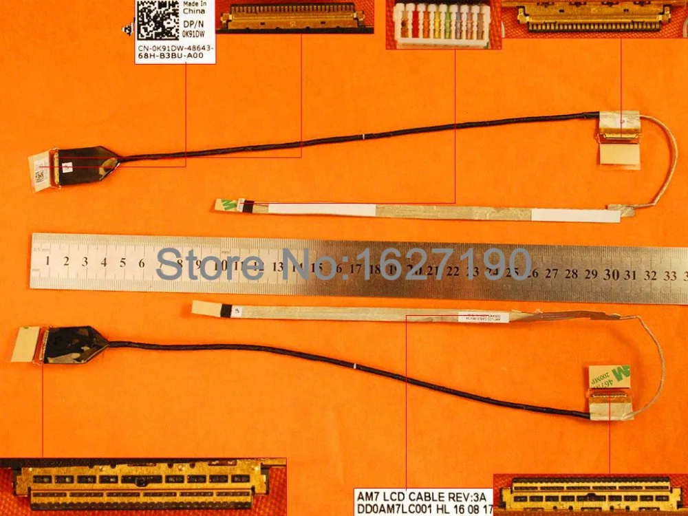 New LCD LED Video Flex Cable For Dell 14-7447 7448 14P-1748 1548 14-7000 PN: 0K91DW DD0AM7LC001 Repair Notebook LVDS CABLE |