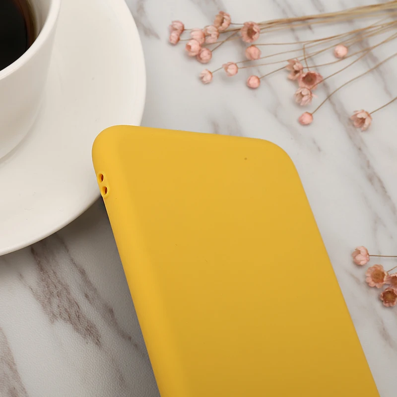 Simple Yellow Case For iPhone X XR XS Max 5 5S SE 6 6S 7 8 Plus 11 Pro 2019 Soft TPU Silicone Ultra-thin Back Cover |