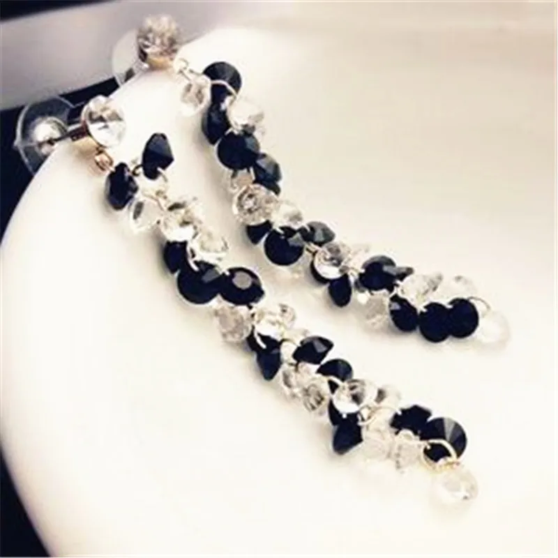 Простые роскошные длинные серьги с кисточками и кристаллами для женщин модные