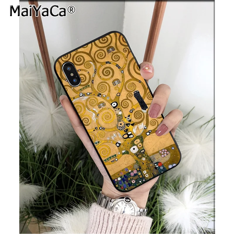 A11 MaiYaCa Gustav Klimt Art Силиконовый ТПУ мягкий черный чехол для телефона для iPhone 8 7 6 6S Plus 5 5S SE XR X XS MAX Coque Shell - Цвет: A11