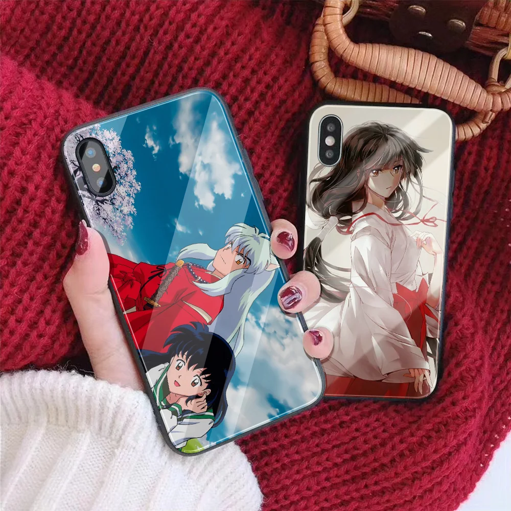 Inuyasha DIY чехол для телефона для iPhone 7 8 6 S Plus Капа закаленное стекло индивидуальная крышка телефона для iPhone X XR XS MAX обои