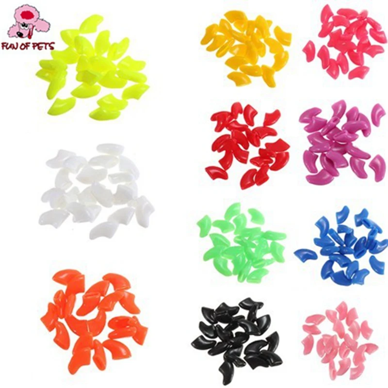 New 20pcs/lot Soft Pet Cat/dogs Paws Grooming Nail Claw Cap Control Caps Cover Protector |
