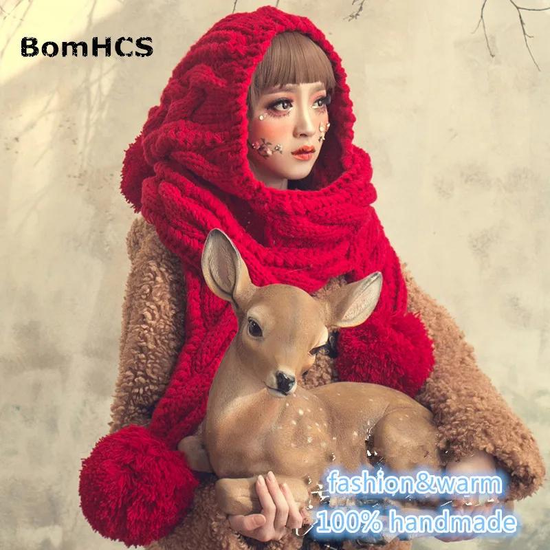 Модная женская зимняя теплая Толстая шапочка BomHCS ручной работы шарф и перчатки