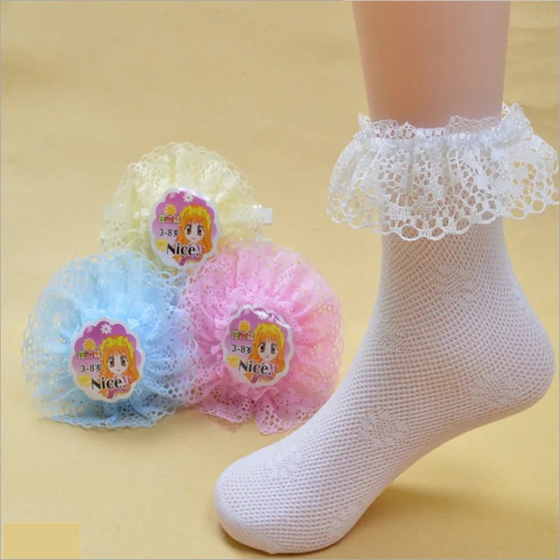 Новинка 2018 года летние короткие носки в стиле ретро с кружевными оборками и