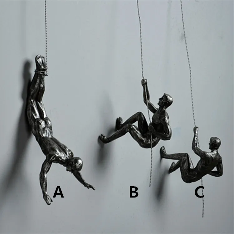 Современный минималистичный персонаж скалолазание мужские настенные вешалки