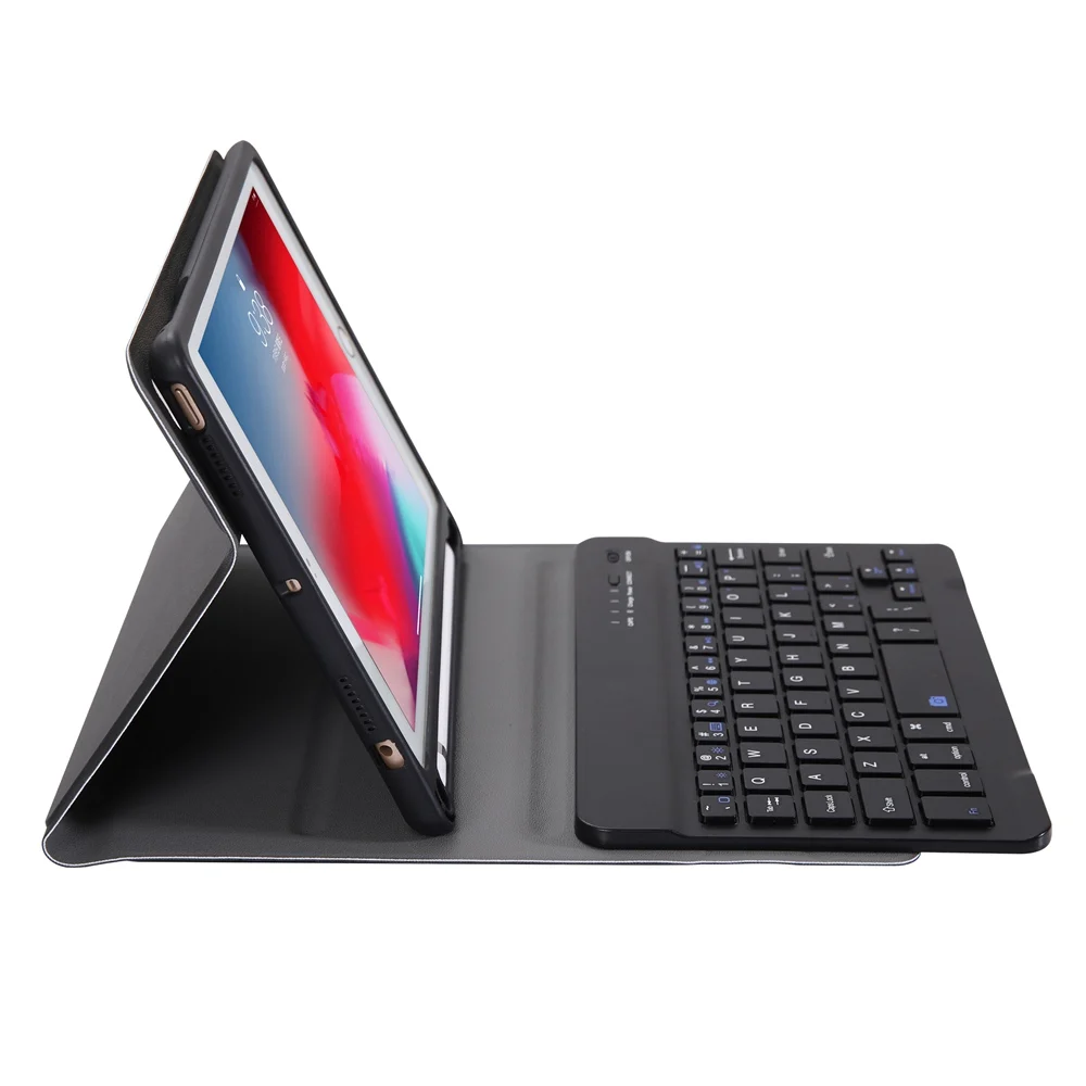 For New iPad mini 5 Slim Smart Folio Stand PU Leather Case Cover With Apple Pencil Holder+Detachable Wireless Bluetooth Keyboard |