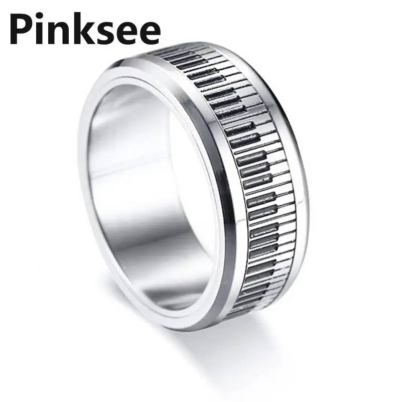 2020 мужское кольцо для музыкального пианино с клавиатурой из нержавеющей стали