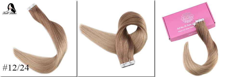 Full Shine Tape in Hair Extensions 50 Gram Glue On Hair Balayage Color Machine Remy Human Hair Extensions Invisible Hair Tapes