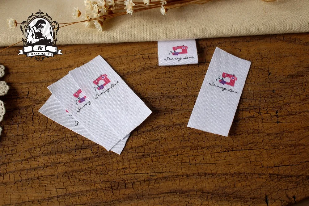 

Custom Sewing labels / brand labels, Custom Clothing Tags, Cotton Ribbon label, Handmade label (MD66)