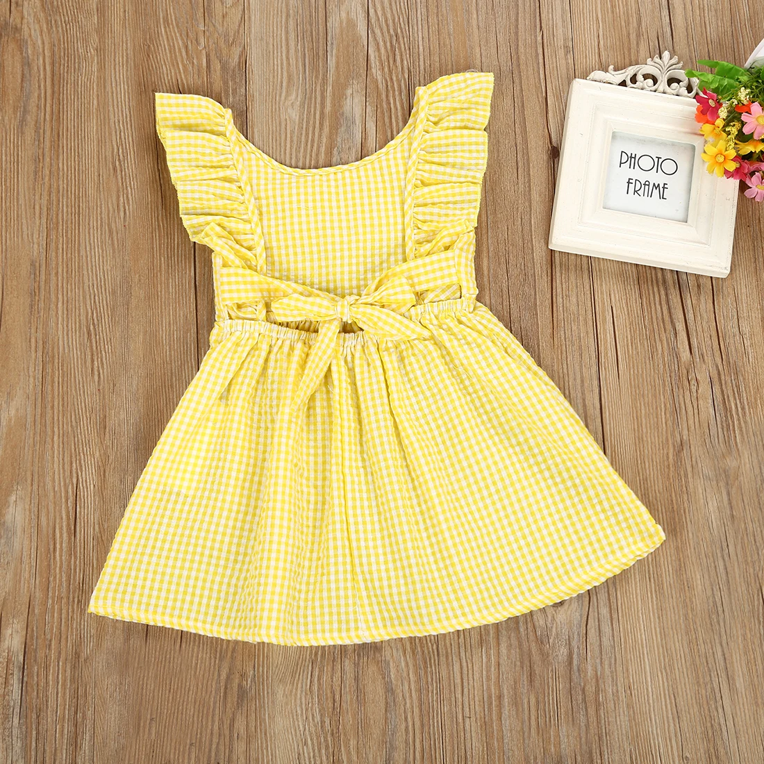 Fretty Girls Dress Kids Girl Summer Casual Clothes Dresses Plaid Backless Sleeveless Princess Party 2-6T | Детская одежда и обувь