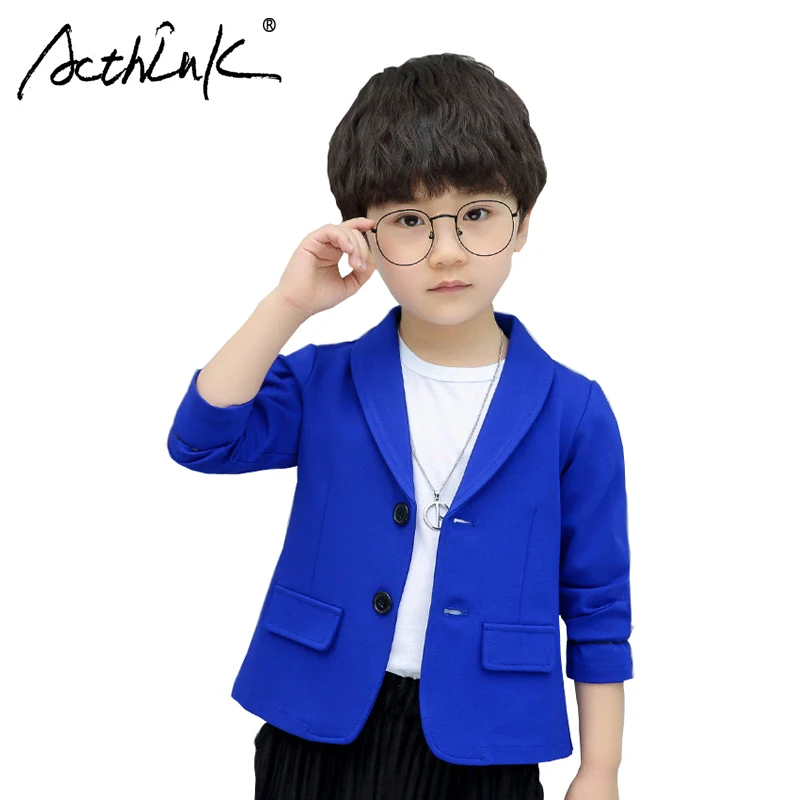 

ActhInK New Arrival 2 Colors Baby Boys Blazer Jacket Baby Kids Formal Jacket Kids Ceremony Blazer Jacket Boys Wedding Blazer