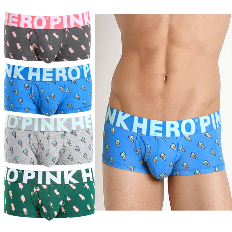 4 шт. в упаковке мужское дышащее нижнее белье розового цвета с героями