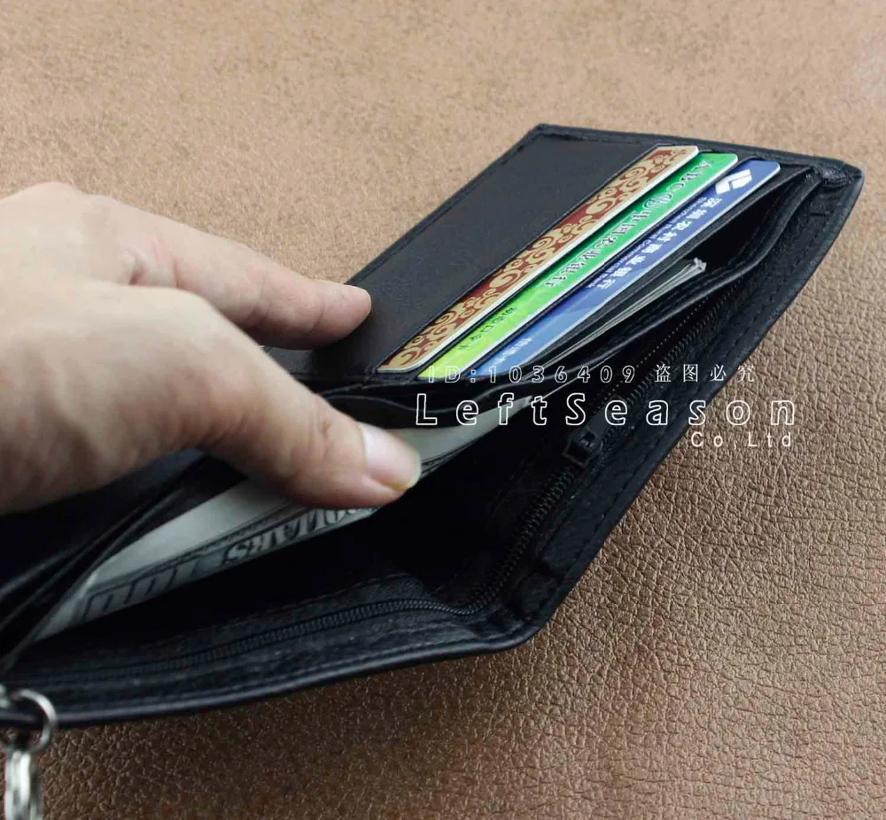 Мужской простой кожаный кошелек с цепочкой для мальчиков Байкерский подарок эмо