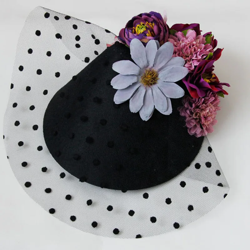 Heeda Очаровательная черная сетчатая пряжа тканевая Цветочная шпилька винтажные