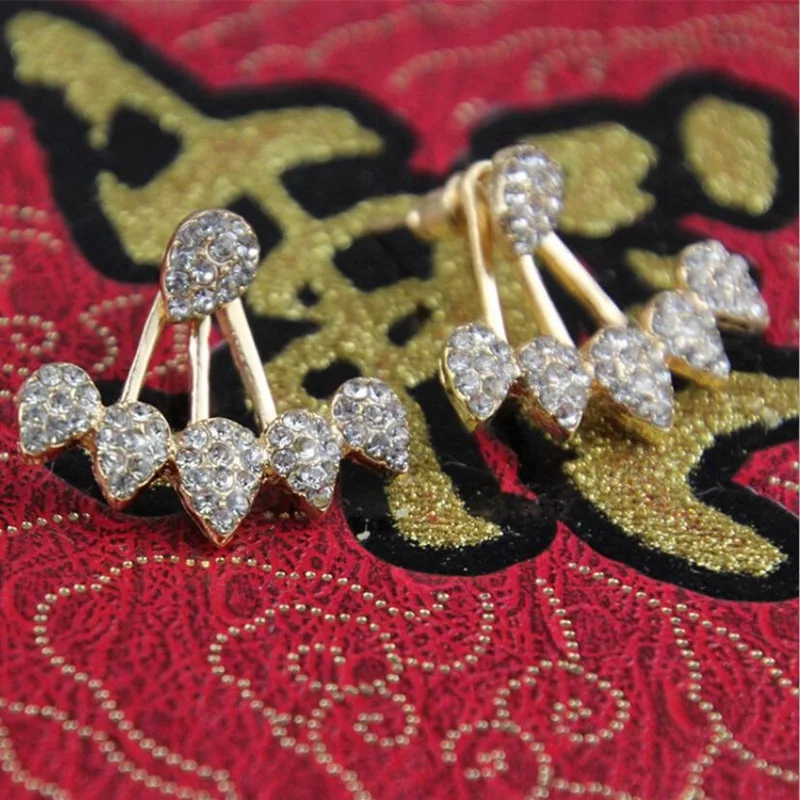 Новое ожерелье с каплевидными кристаллами спереди сзади двухсторонние женские