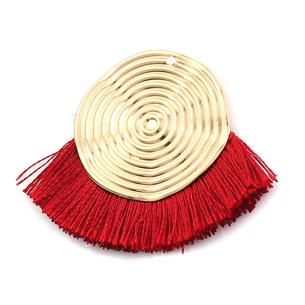 DoreenBeads полиэфирные Подвески с кисточками спиральные золотые винно-красные