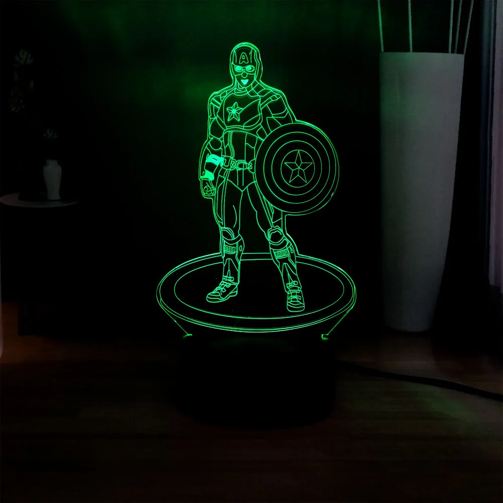 2019 популярный 3D мультфильм Marvel фигурка Капитан Америка украшение атмосфера