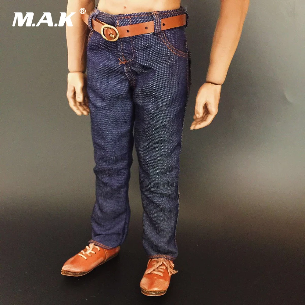 Мужские Модные джинсы в масштабе 1/6 брюки одежда для мужчин 12 дюймов популярные