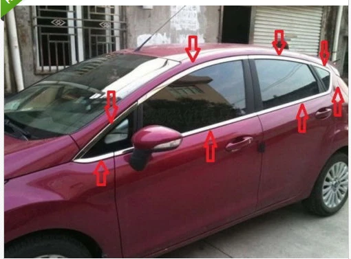 Хромированная верхняя оконная литьевая линия 16 шт. для FORD FIESTA 5DR Hatchback 2009 2010 2011 2012 |