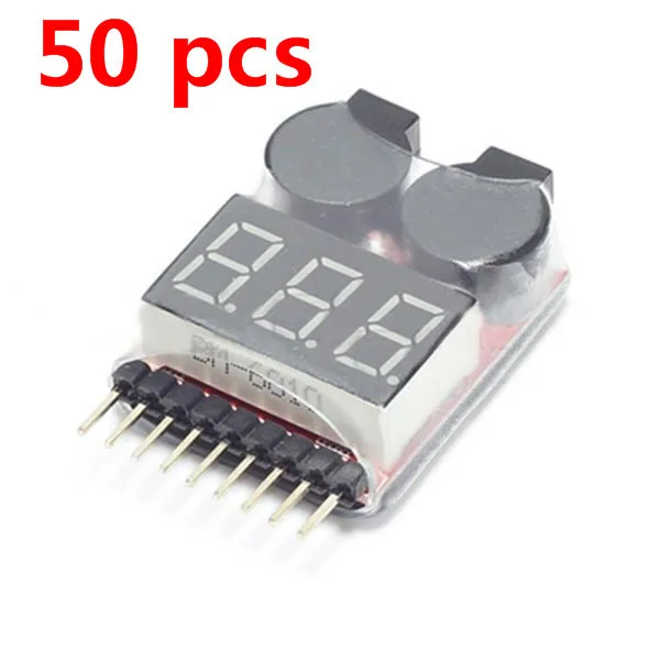 Оптовая продажа 50 шт. тестер напряжения батареи Lipo/li ion/Fe 3 7 30 в 1 8S 2 с сигнализацией