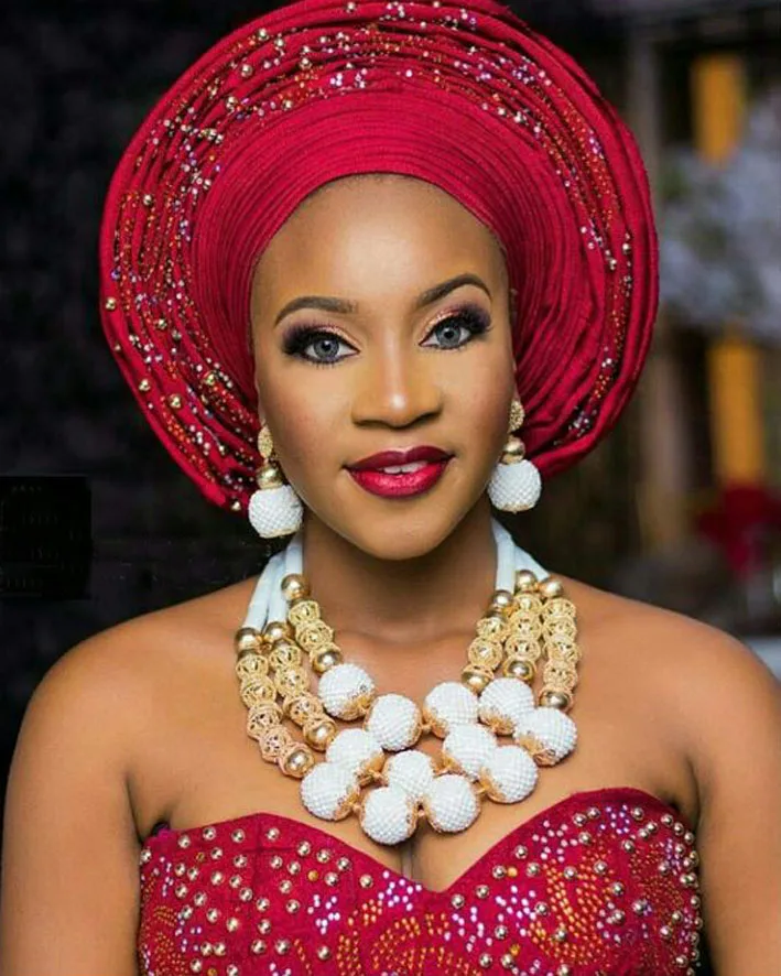 Charms White African Wedding Beads Jewelry Sets for Brides Dubai Gold Costume Women Statement Necklace Set Birthday Gift HX733 | Украшения