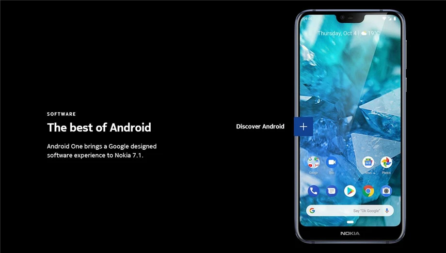 Nokia 7,1,, Android, мобильный телефон, четыре ядра, 4G LTE, 5,84 '', 4 Гб ram, 64 ГБ rom, две sim-карты, две тыловые камеры, отпечаток пальца, NFC