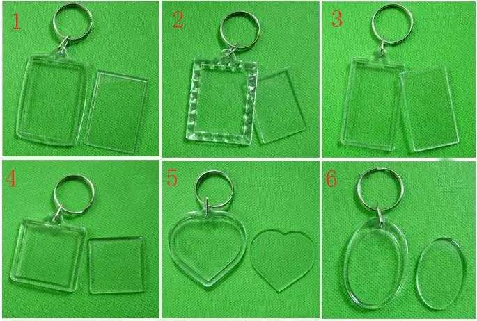 1 шт. пустой акрил брелки вмонтированная фото пластик брелоки квадрат ключ