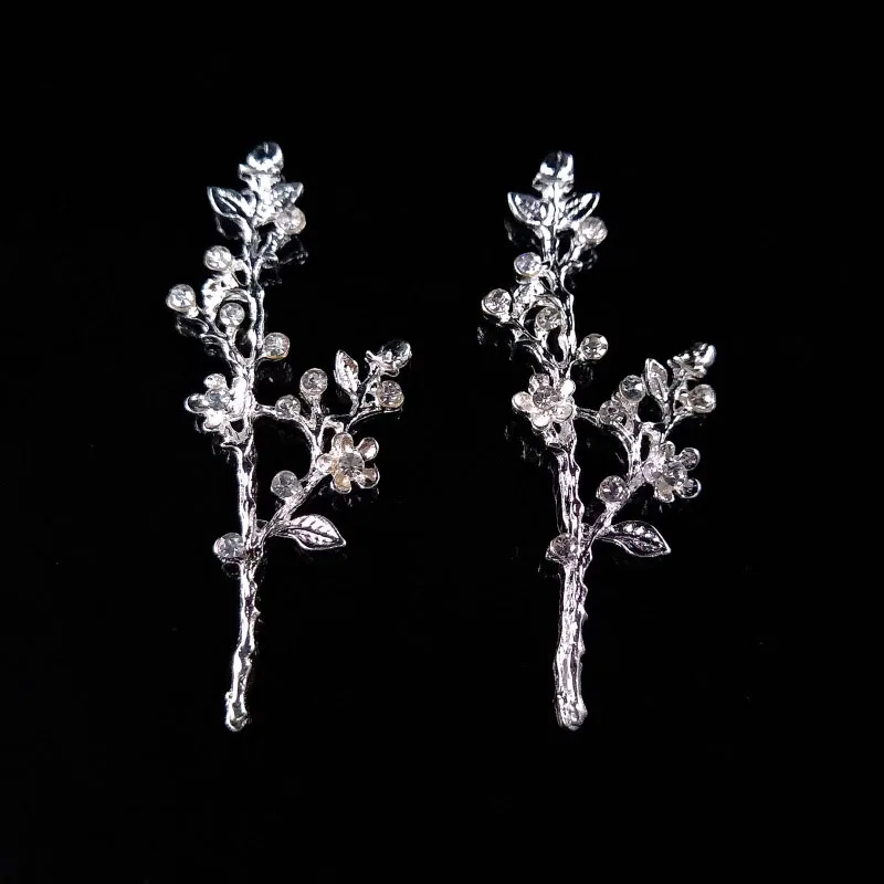 50 шт в наборе с рисунком цветов и листьев ветви украшением виде кристаллов Стразы