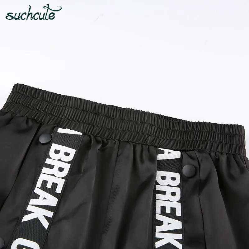 SUCHCUTE Women Pants In a Cage Panties patchwork Gothic Female Joggers Korean Style Pantolon Harajuku Plus Size Punk Trousers