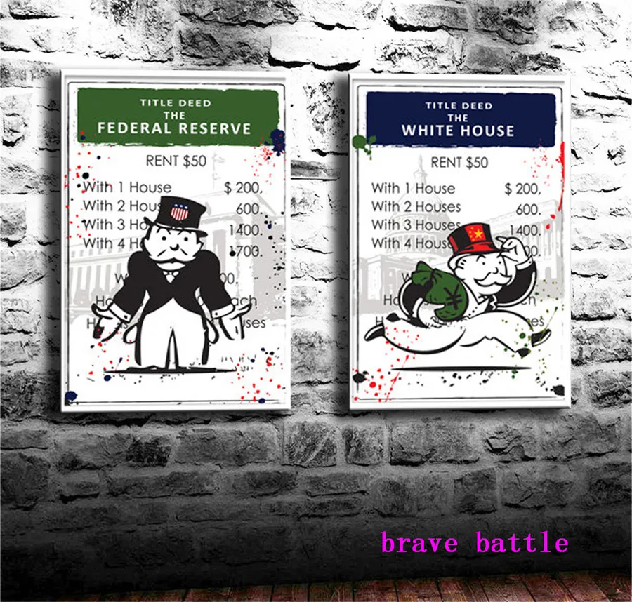 Alec Монополия Холст Картина гостиная домашний декор Современная роспись маслом |